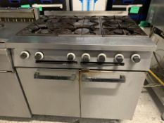 *6 Ring Gas Burner and double oven 900w x 890h x 770d