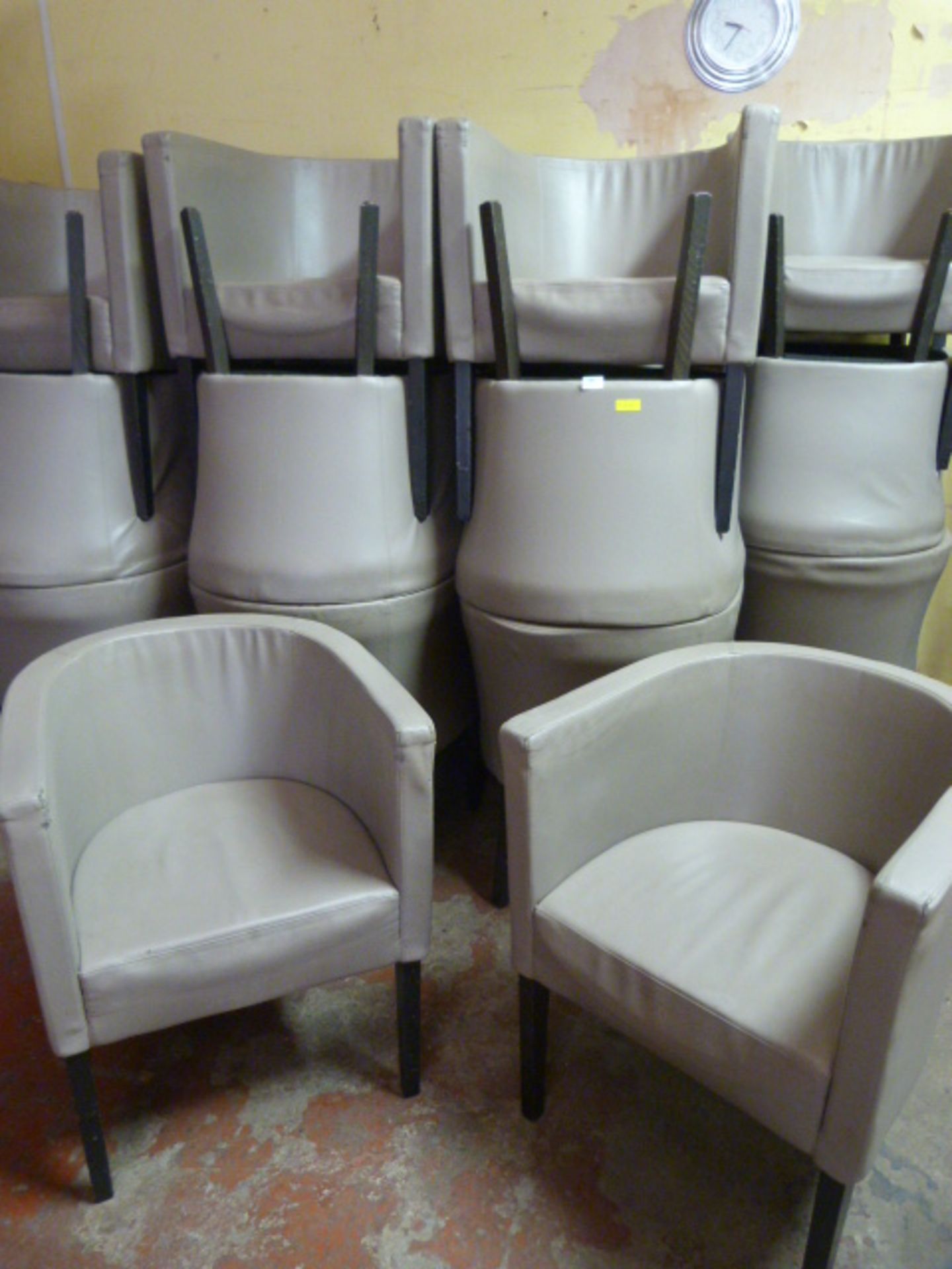 Grey Upholstered Tub Chairs