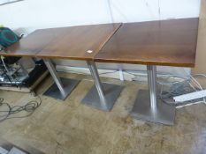 * Three Single Pedestal Tables 60x60x76cm (Holes may need drilling to fit, no fittings)