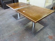 * Two Single Pedestal Coffee Tables 60x60x47cm (Holes may need drilling to fit, no fittings)