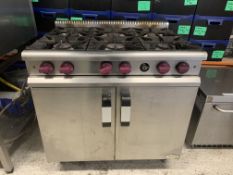 *6 Ring gas burner and double oven 900w X 920h X 750d