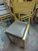 * Twenty Five Wooden Framed Restaurant Chairs with Brown Upholstered Seats