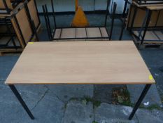 Three Steel Framed Tables with Melamine Tops 120x60x71cm
