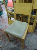 * Twenty Three Wooden Framed Restaurant Chairs with Off White Upholstered Seats