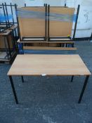 Ten Steel Framed Tables with Melamine Tops 110x54.5x65cm