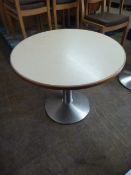 * Single Pedestal Table with Round Top ~71cm diameter, 59cm tall