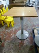 * Nine Single Pedestal Tables with Painted Grey Bases 60x60x76cm (Holes may need drilling to fit, no