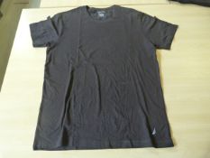 *Nautica Black Cotton Crew-Neck T-Shirt Size: L