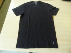 *Nautica Black Cotton Crew-Neck T-Shirt Size: M