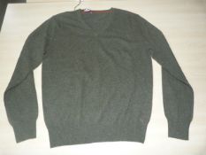 *Enzo Mantovani Green V-Neck Jumper Size: M