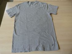 *Nautica Grey Cotton Crew-Neck T-Shirt Size: L
