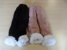 *Chenille Slipper Socks 2pk