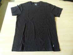 *Nautica Black Cotton Crew-Neck T-Shirt Size: L