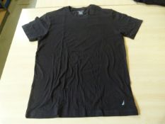 *Nautica Black Cotton Crew-Neck T-Shirt Size: L