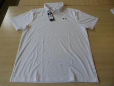 *Under Armour White Performance Polo Size: Large