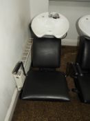 *Welonde Standalone Back Wash Basin with Monobloc Mixer and Shower, & Full Adjustable Gas Lift Chair