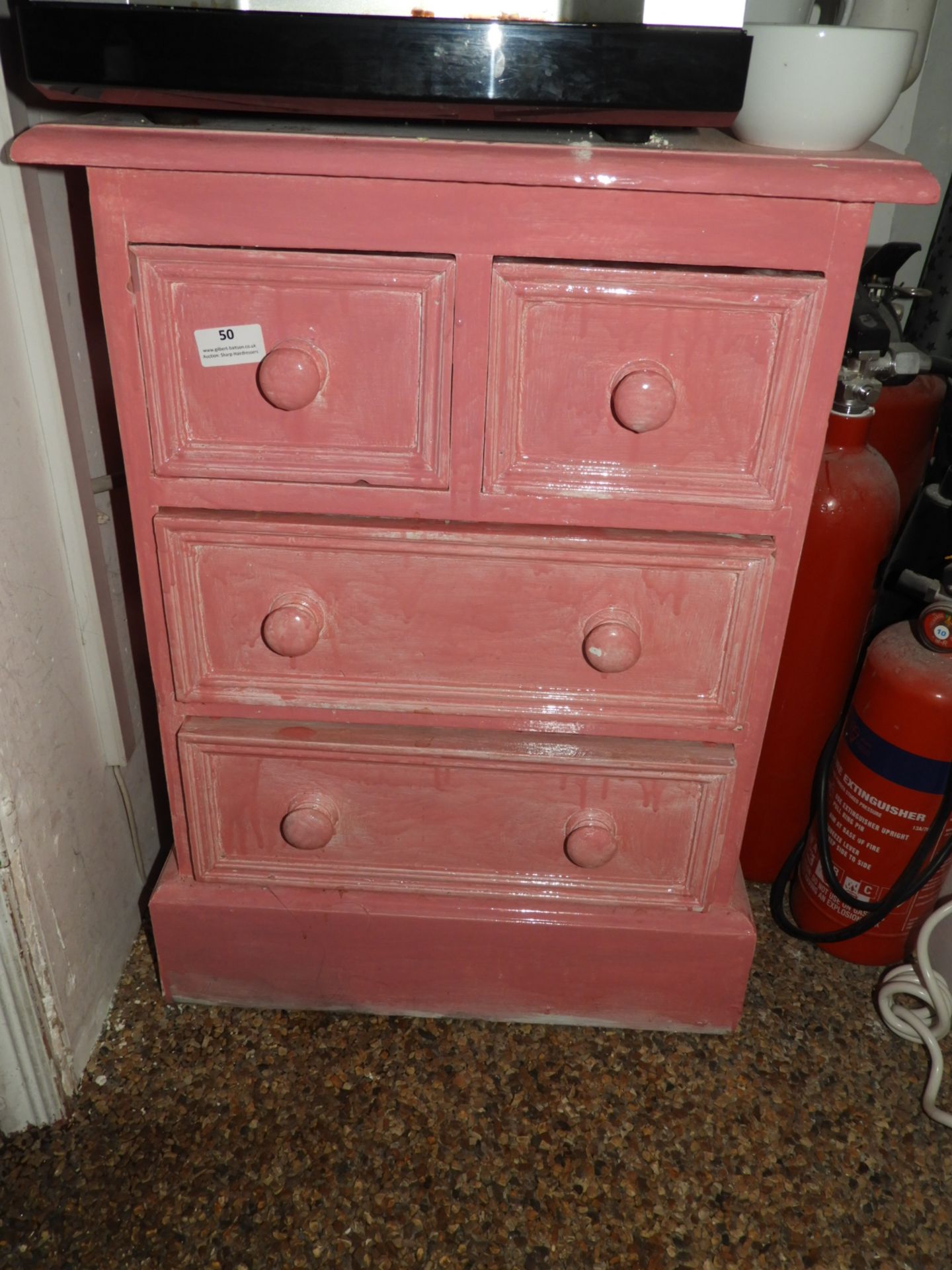 *Painted Pine Two over Two Chest of Drawers