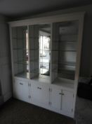 *Large Mirrored Back Illuminated Unit with Plate Glass Shelves over Cupboards