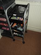 *Stylist's Trolley Containing Assorted Brushes, Rollers, etc.