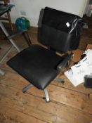 *Wella Black Leather Gas Lift Stylist's Chair with Five Spoke Base