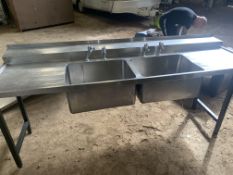 * Double sink bench w x 2450 d x 770 h x 870