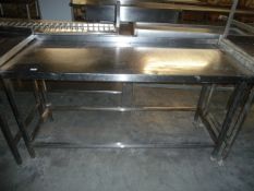 * 1650w*650d*900h stainless steel sink with shelf to left of unit