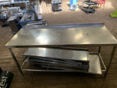 * prep table top ss with shelves w x 1800 d x 700 h x 890