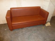 * maroon leather sofa