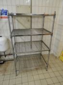 *Craven Stainless Steel Adjustable Four Tier Shelf Unit 90x60x155cm