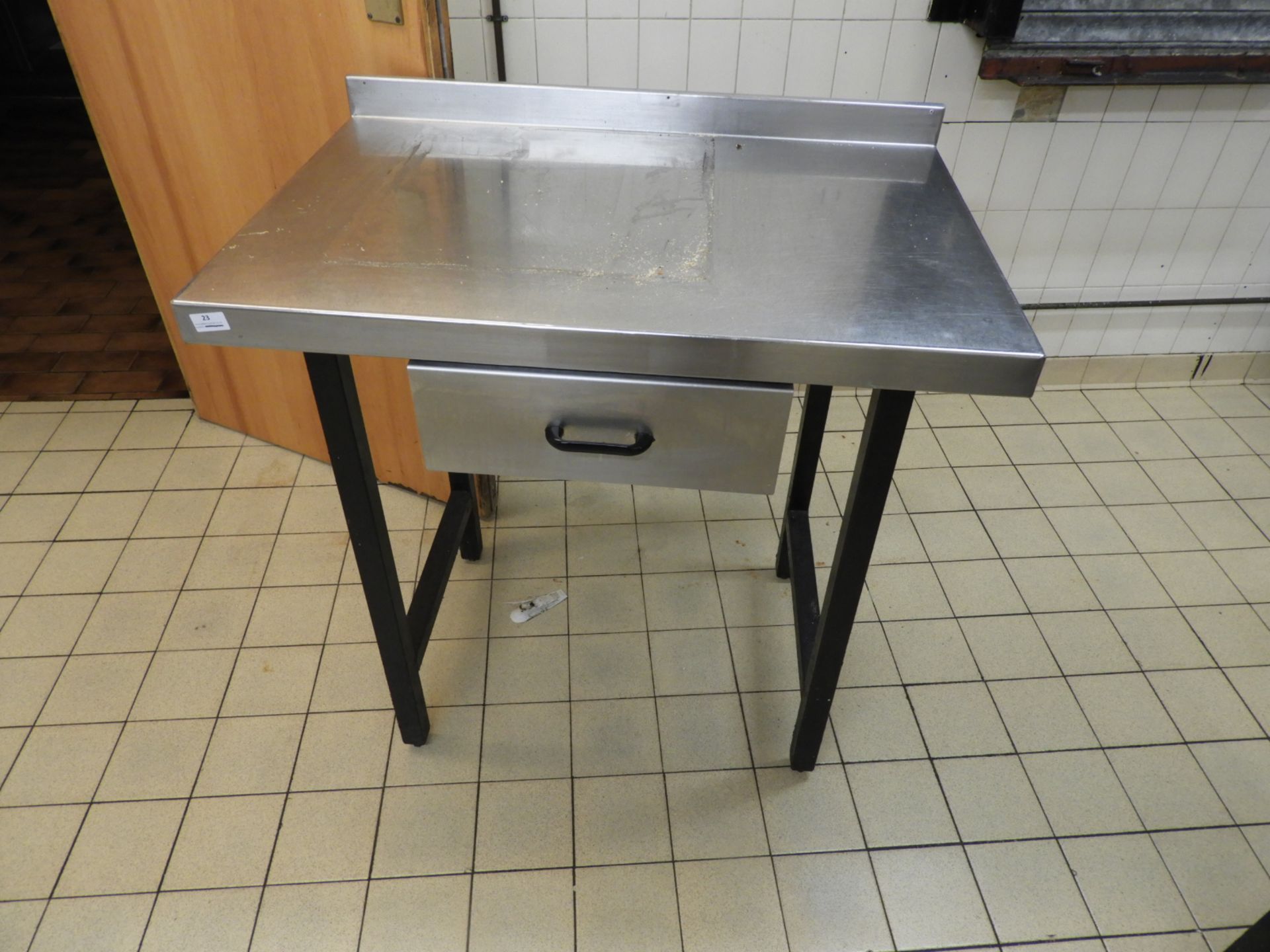 *Stainless Steel Preparation Table with Drawer and Upstand to Rear 90x60cm