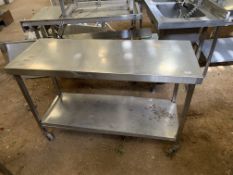 * prep table ss with under shelf w x 1300 d x 500 h x 850