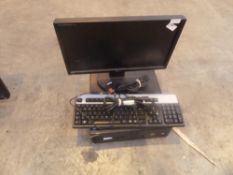 * desktop computer, keyboard and monitor