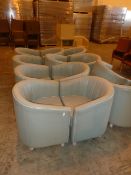 * 12 x Light blue bucket style chairs (1 x needs repair)