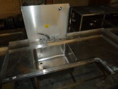 * 970w * 970d*1390h stainless steel sink, with splash back and drain off