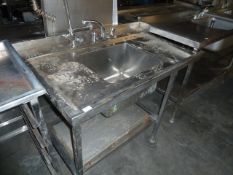 * 1200w*750d*880h stainless steel single sink