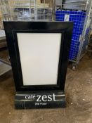 * sign stand double sided w x 720 d x 400 h x 1140