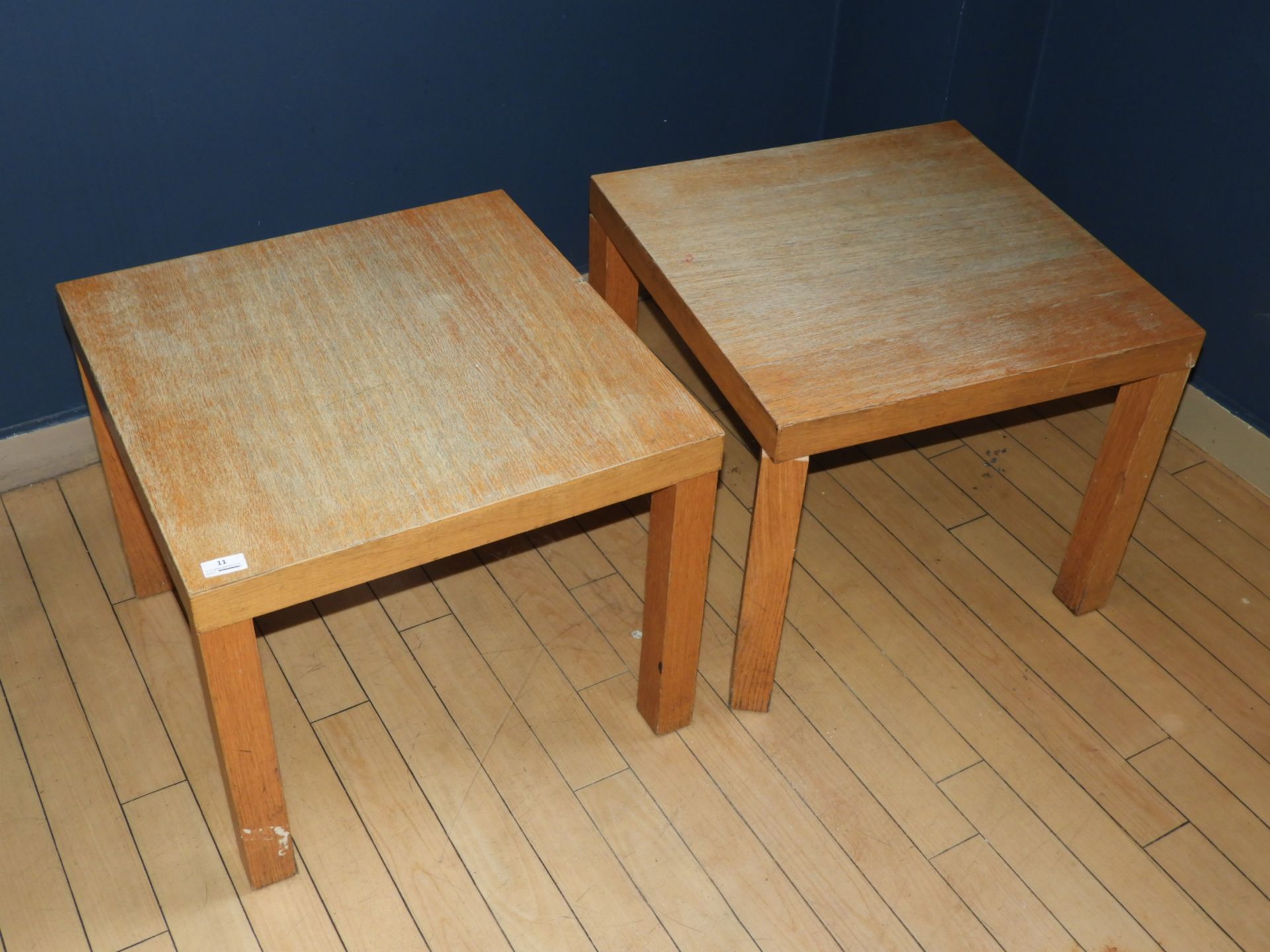 *Pair of Light Wood Occasional Tables