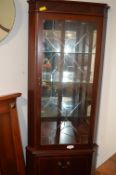 Corner Display Cabinet with Mirrored Back