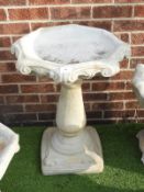 Ornamental Birdbath with Octagonal Top