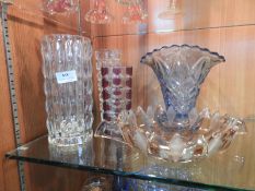 Four Murano Glass Vases and a Dish
