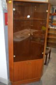 Retro Style Corner Display Cabinet with Smoked Gla