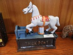 Reproduction Cast Iron Money Box - Trick Pony