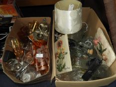 Two Boxes of Glassware and Decorative Items etc.