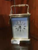 Brass Mounted Carriage Clock with Original Key