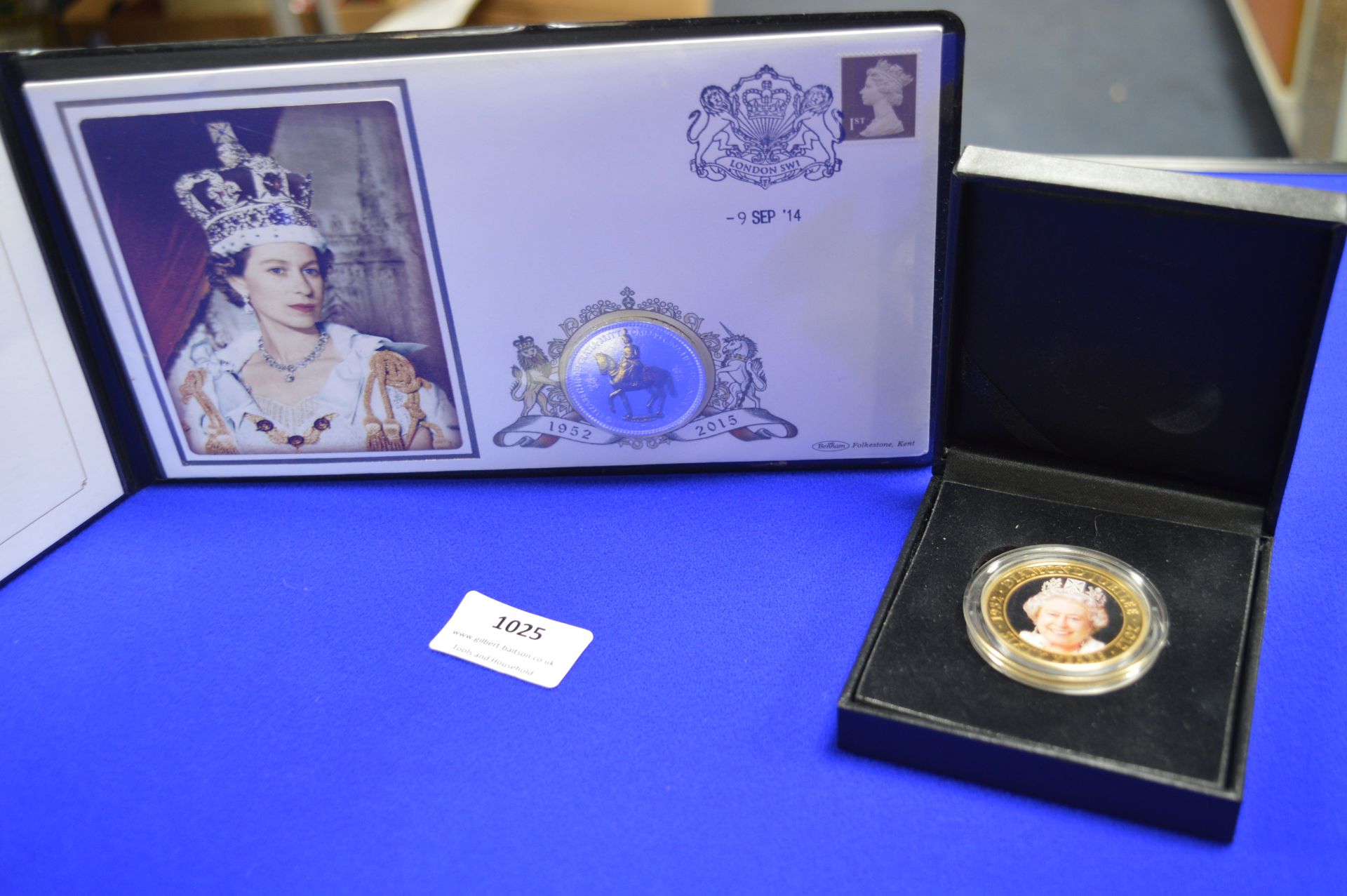 Queen Elizabeth II 1953 Crown Commemorative Cover plus 60 Year Diamond Jubilee Crown
