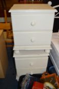 Pair of Cream Painted Two Drawer Bedside Cabinets