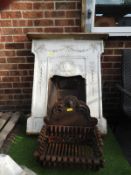 Victorian Cast Iron Bedroom Fireplace plus Metal Hearth