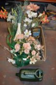 Artificial Flowers, Watering Can, Vases, etc.