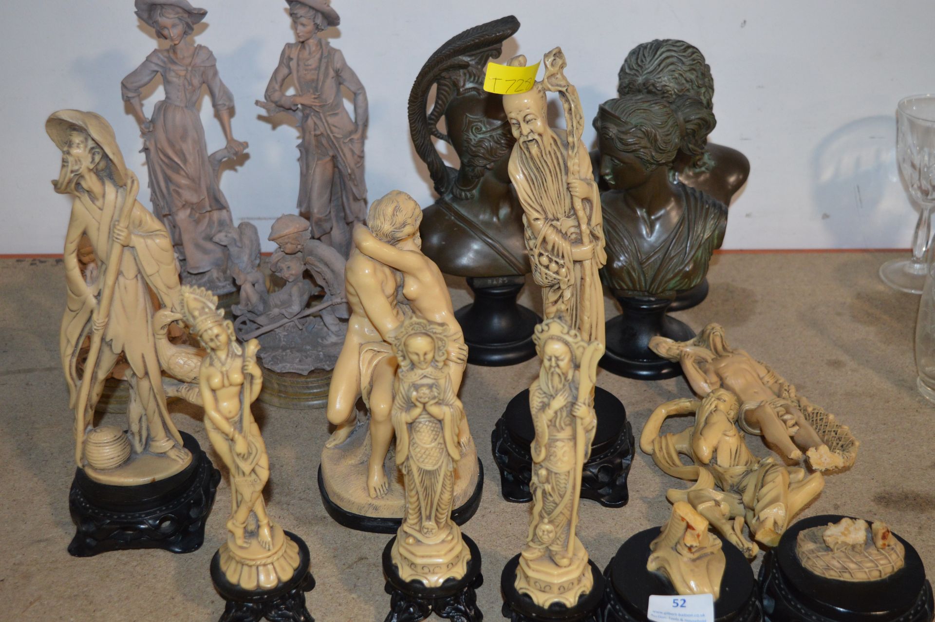 Collection of Ornaments Including Japanese Figures