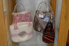 Four Murano Glass Handbags